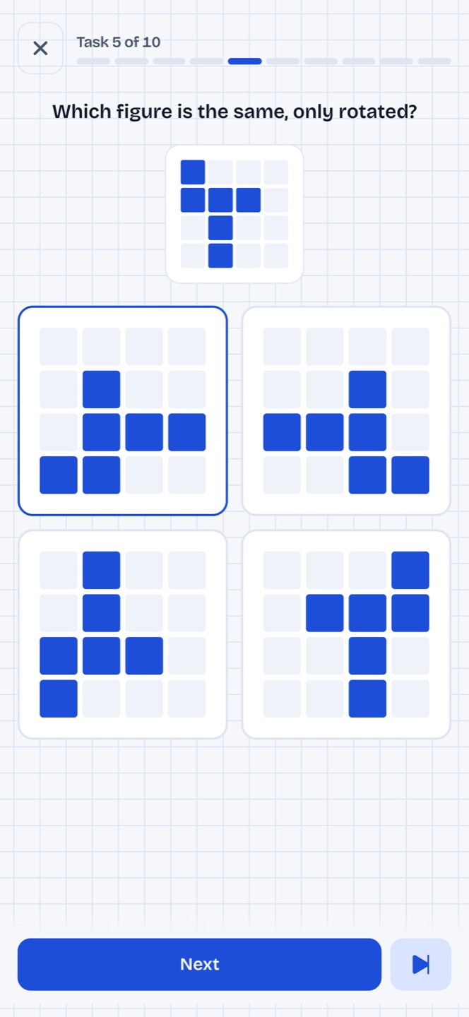 iq test challenge screenshot en spatial